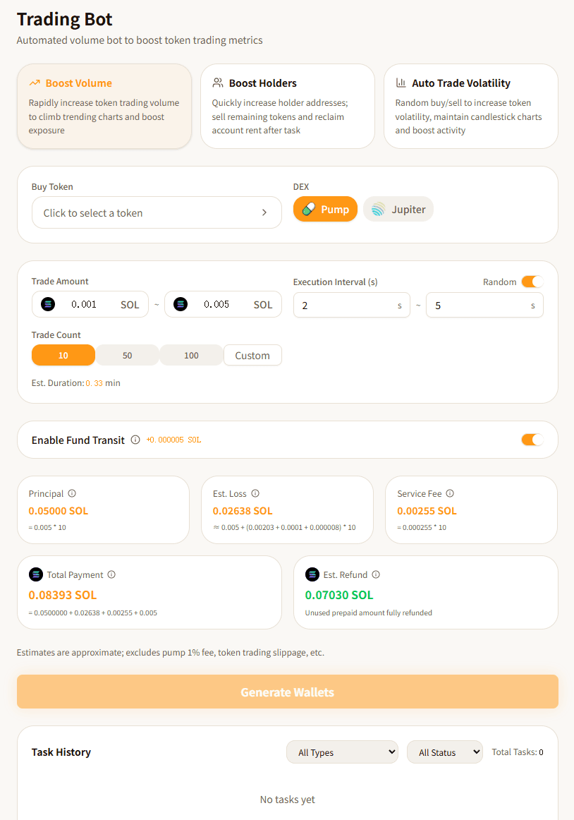 Trading Bot Interface